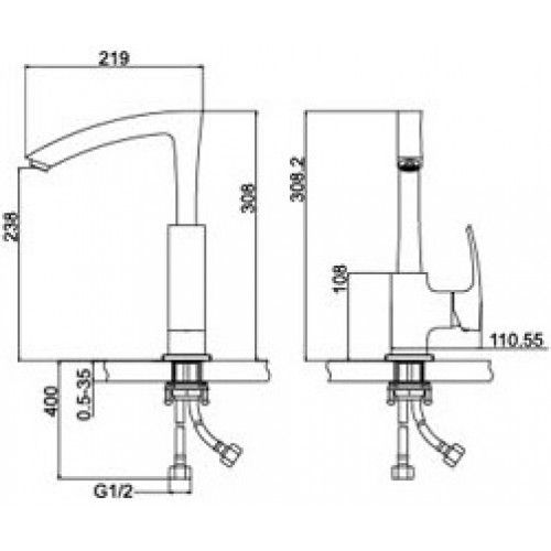 Смеситель для кухни 35к G4007 FRAP бок руч Смеситель для кухни 35к G4007 FRAP бок руч
