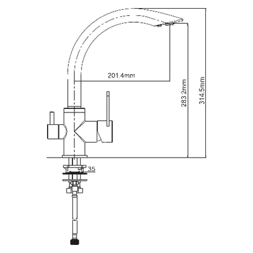 G4399 Смеситель д/кухни с доп. выходом д/подкл. фильтра (35mm, нерж.сталь) *8 G4399 Смеситель д/кухни с доп. выходом д/подкл. фильтра (35mm, нерж.сталь) *8